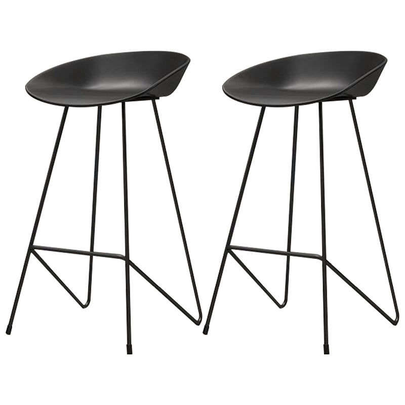 Nordic Armless Backrest Counter Stool Iron Kitchen Bar Stool with Acrylic Seat