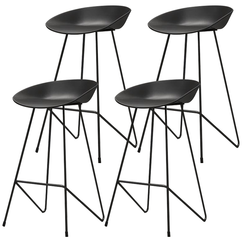 Nordic Armless Backrest Counter Stool Iron Kitchen Bar Stool with Acrylic Seat