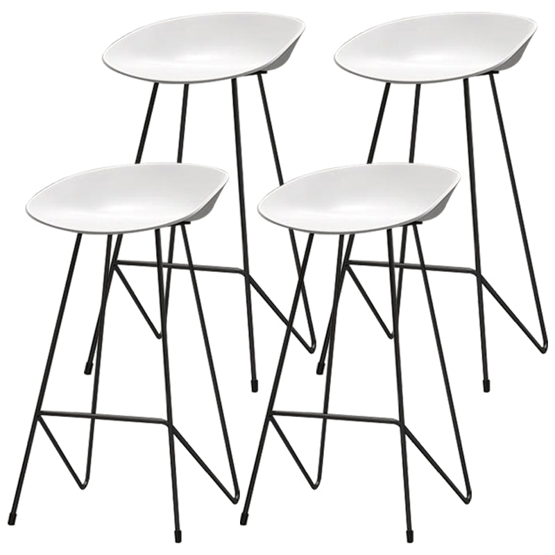 Nordic Armless Backrest Counter Stool Iron Kitchen Bar Stool with Acrylic Seat