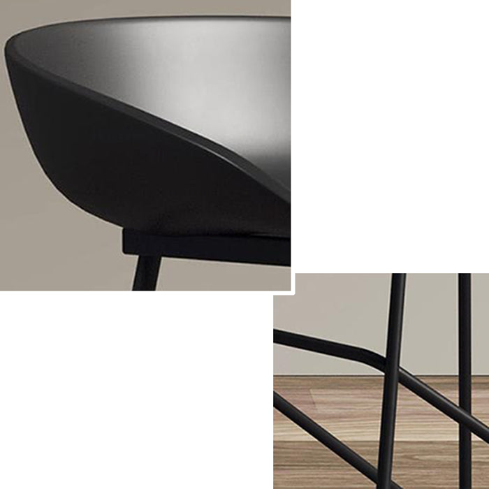 Nordic Armless Backrest Counter Stool Iron Kitchen Bar Stool with Acrylic Seat