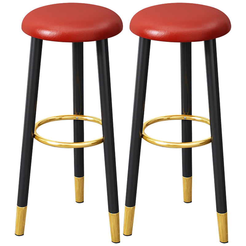 Scandinavian Home Backless Stool Matte Finish Upholstered Bar Stools