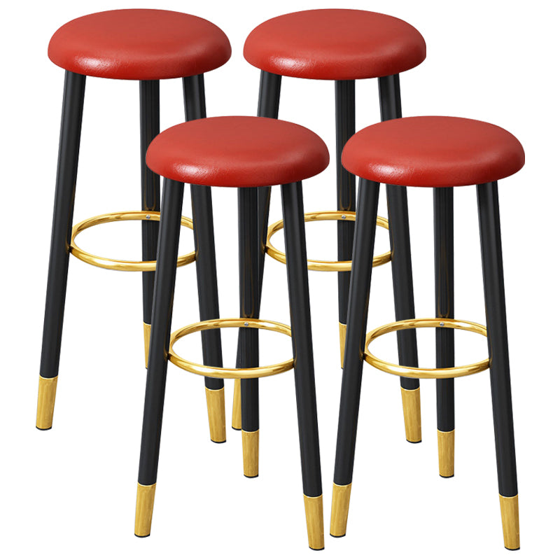 Scandinavian Home Backless Stool Matte Finish Upholstered Bar Stools