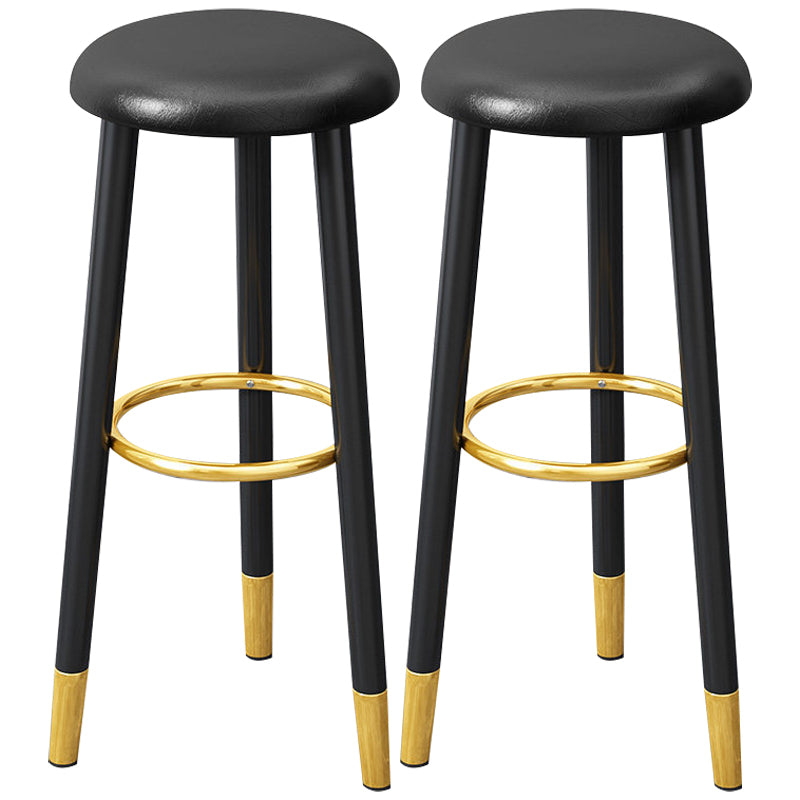 Scandinavian Home Backless Stool Matte Finish Upholstered Bar Stools