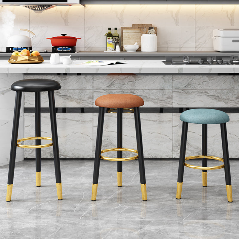 Scandinavian Home Backless Stool Matte Finish Upholstered Bar Stools