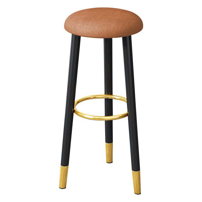 Scandinavian Home Backless Stool Matte Finish Upholstered Bar Stools