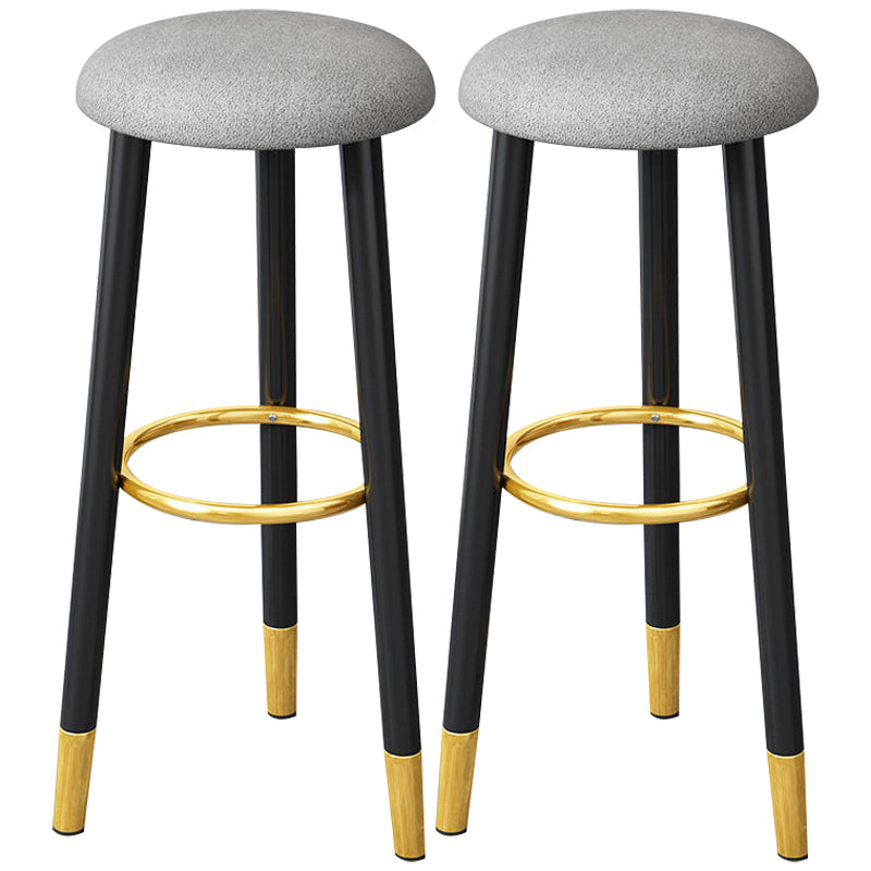 Scandinavian Home Backless Stool Matte Finish Upholstered Bar Stools