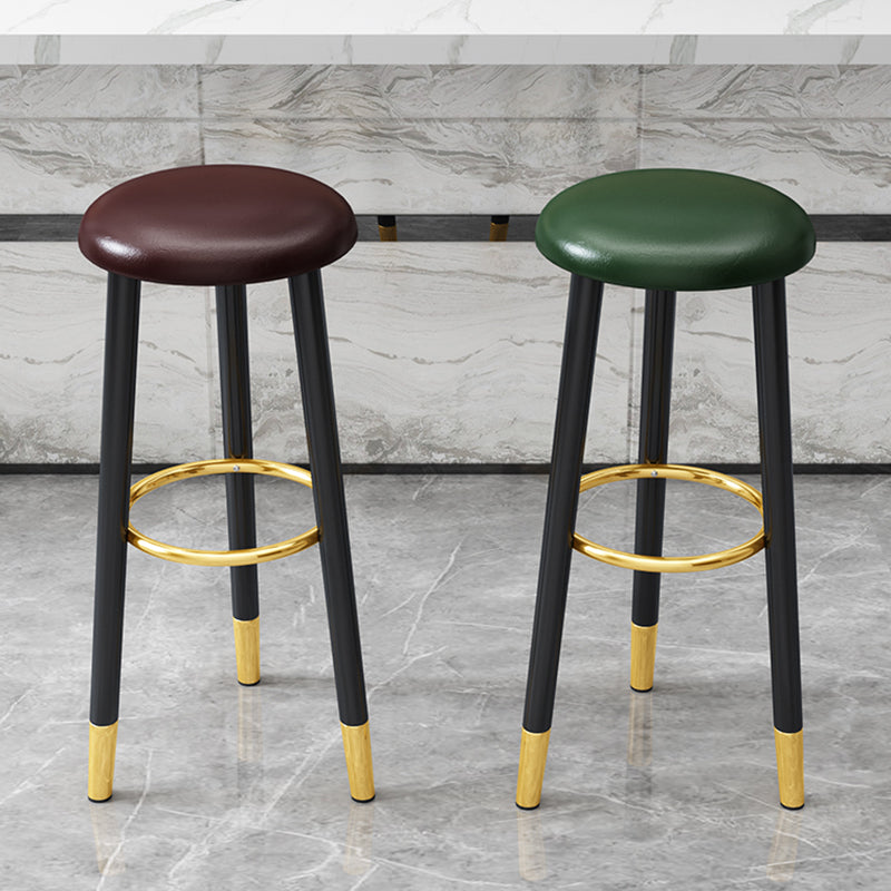 Scandinavian Home Backless Stool Matte Finish Upholstered Bar Stools