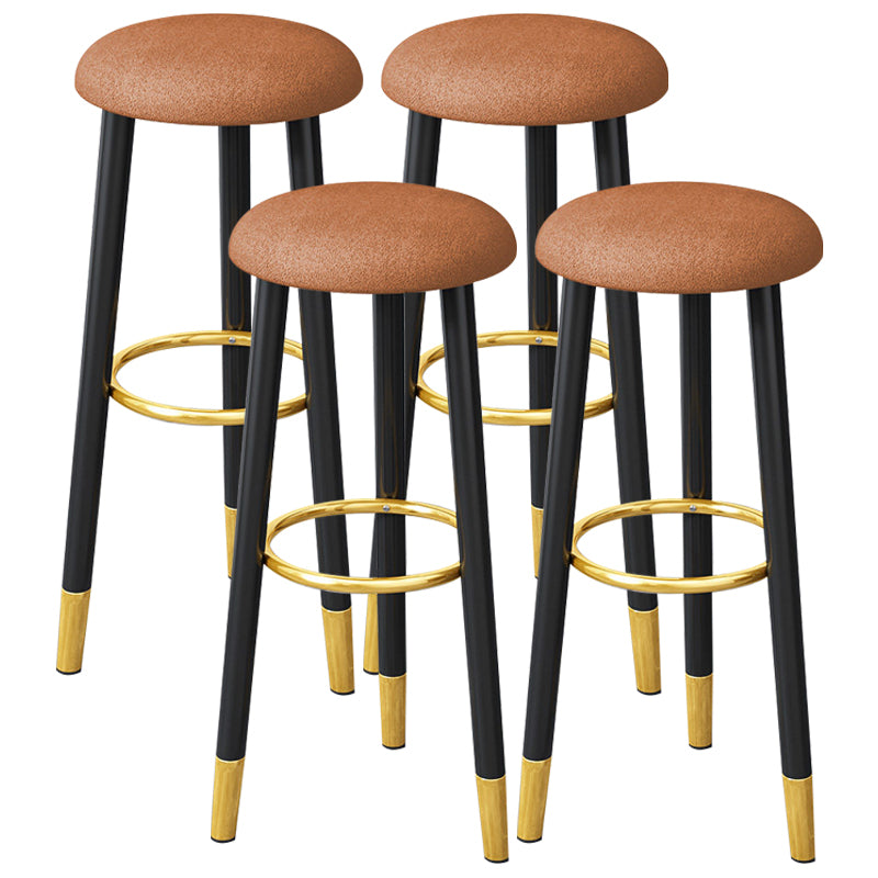 Scandinavian Home Backless Stool Matte Finish Upholstered Bar Stools