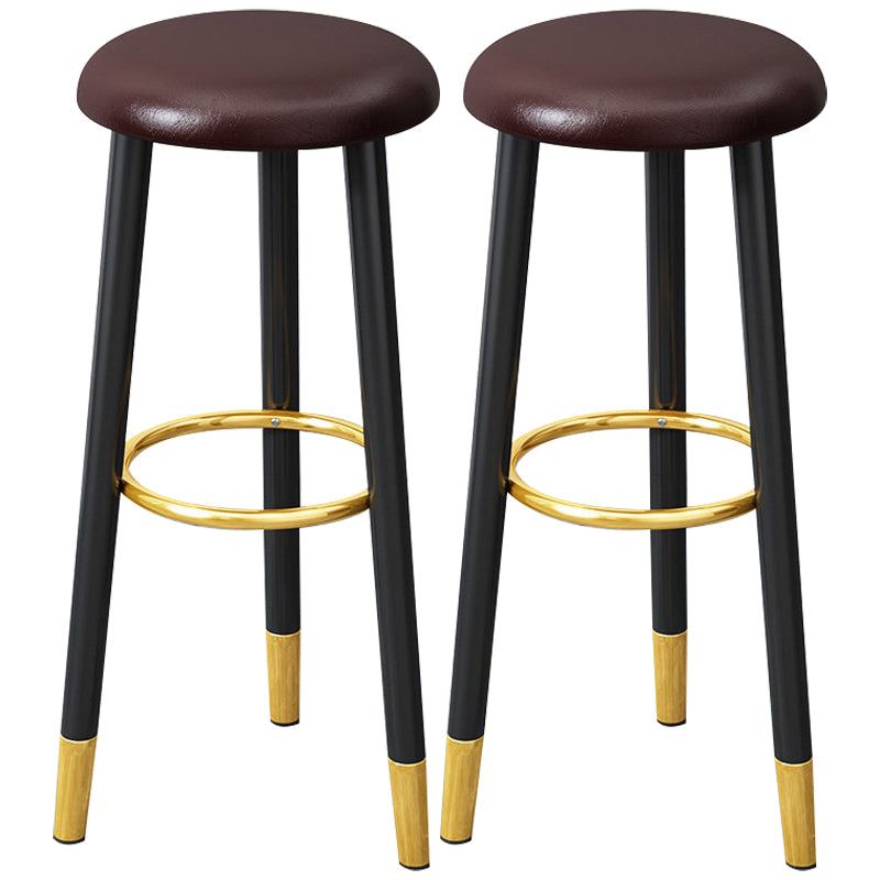 Scandinavian Home Backless Stool Matte Finish Upholstered Bar Stools