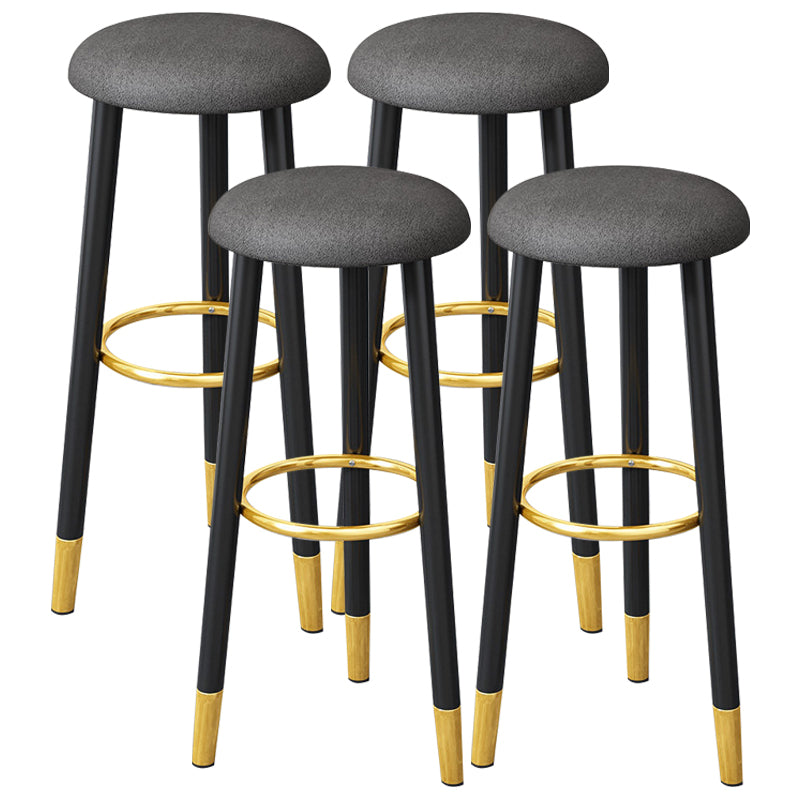 Scandinavian Home Backless Stool Matte Finish Upholstered Bar Stools