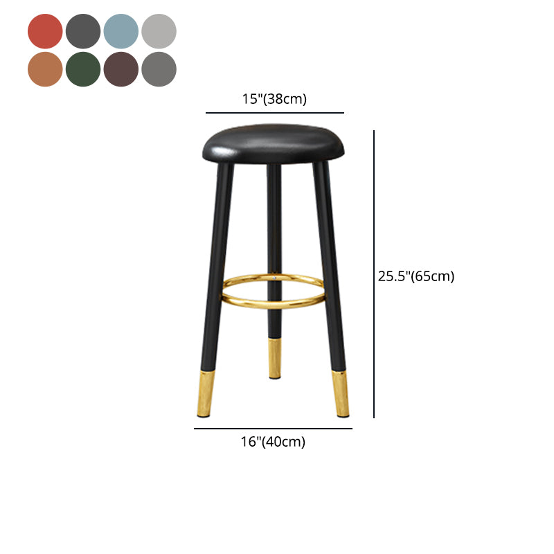 Scandinavian Home Backless Stool Matte Finish Upholstered Bar Stools