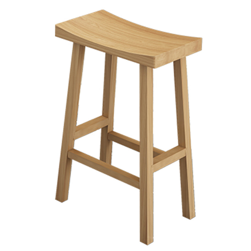Modern Armless Backless Counter Stool Wood Kitchen Bar Stool with Seat and Pedal