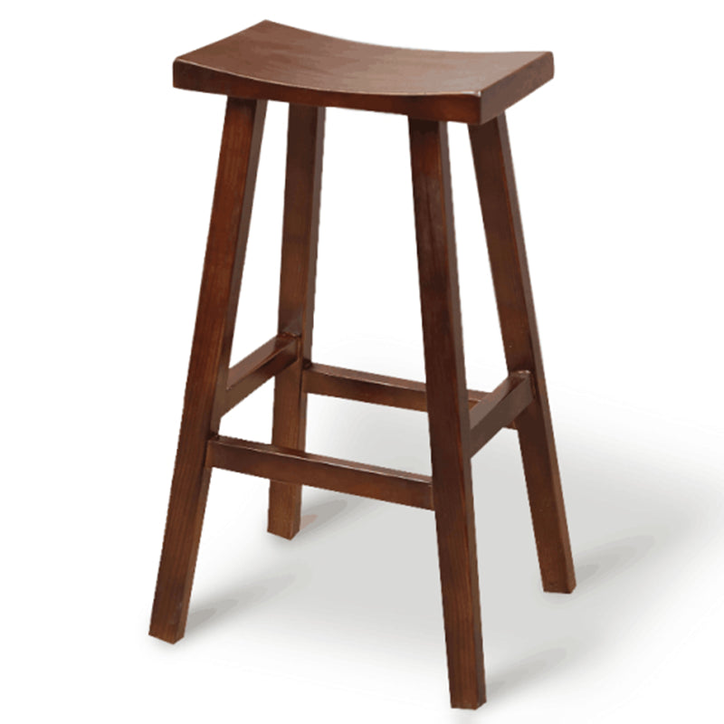 Modern Armless Backless Counter Stool Wood Kitchen Bar Stool with Seat and Pedal