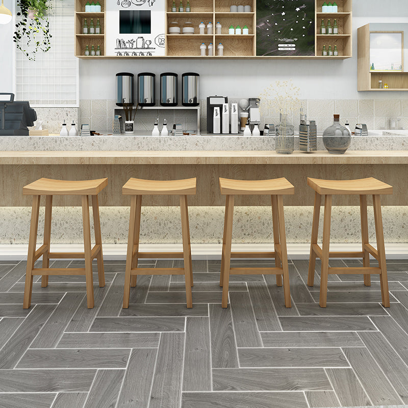Modern Armless Backless Counter Stool Wood Kitchen Bar Stool with Seat and Pedal