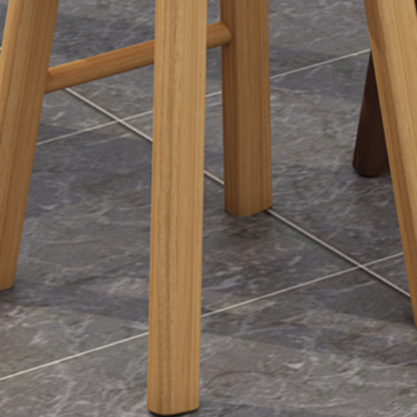 Modern Armless Backless Counter Stool Wood Kitchen Bar Stool with Seat and Pedal