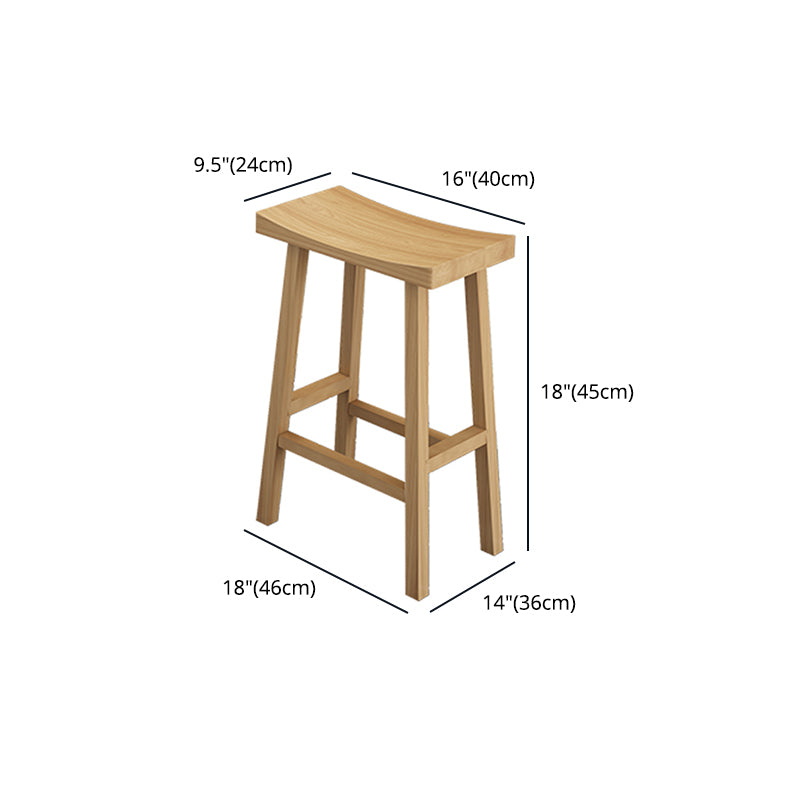 Modern Armless Backless Counter Stool Wood Kitchen Bar Stool with Seat and Pedal