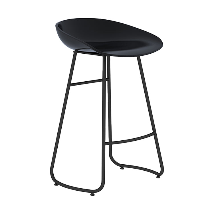 Modern Milk Tea Shop Low Back Stool Matte Finish Plastic Barstool