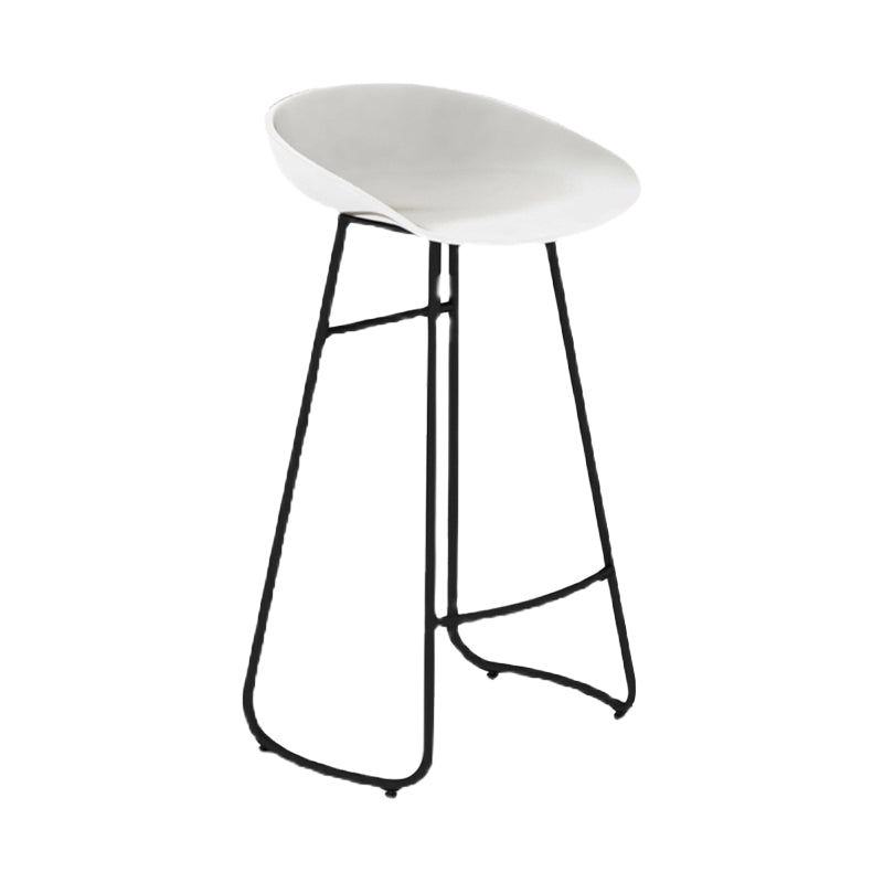 Modern Milk Tea Shop Low Back Stool Matte Finish Plastic Barstool