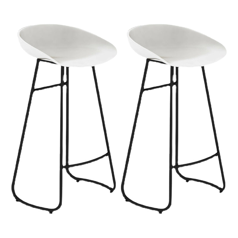 Modern Milk Tea Shop Low Back Stool Matte Finish Plastic Barstool