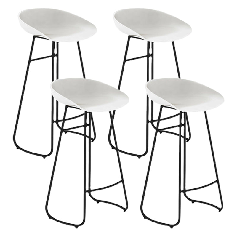 Modern Milk Tea Shop Low Back Stool Matte Finish Plastic Barstool