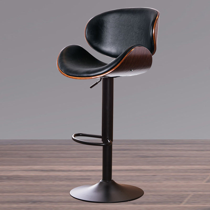 Contemporary Style Bar-stool Adjustable Leather Counter Bar Stool with Metal Legs