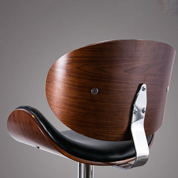 Contemporary Style Bar-stool Adjustable Leather Counter Bar Stool with Metal Legs