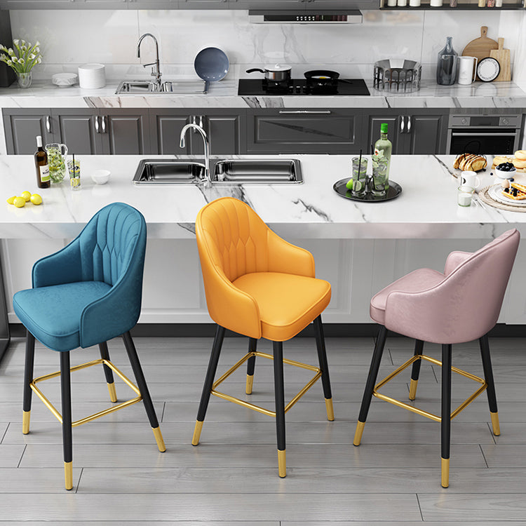 Scandinavian Home Armed Stool Matte Finish Upholstered Bar Stools