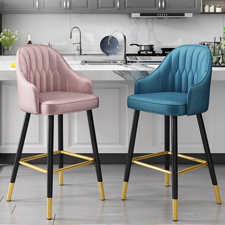 Scandinavian Home Armed Stool Matte Finish Upholstered Bar Stools