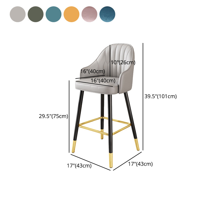 Scandinavian Home Armed Stool Matte Finish Upholstered Bar Stools