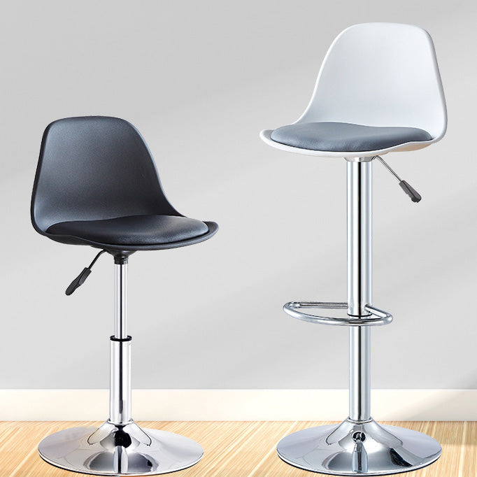 Contemporary Liftable Bar-stool Plastic Counter Bar Stool with Metal Legs