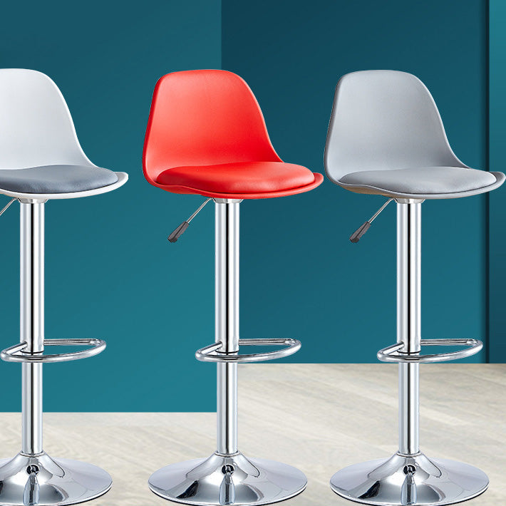 Contemporary Liftable Bar-stool Plastic Counter Bar Stool with Metal Legs