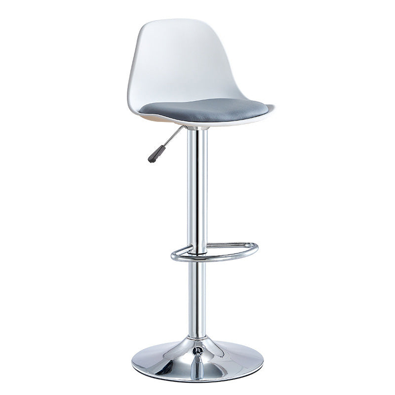 Contemporary Liftable Bar-stool Plastic Counter Bar Stool with Metal Legs