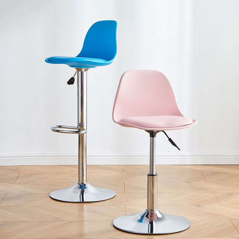 Contemporary Liftable Bar-stool Plastic Counter Bar Stool with Metal Legs