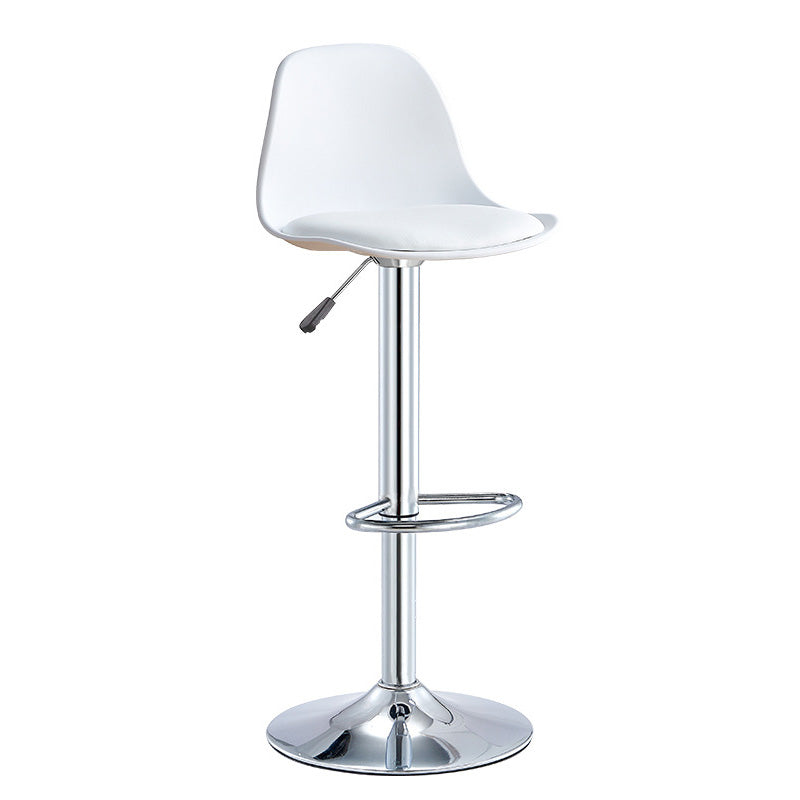 Contemporary Liftable Bar-stool Plastic Counter Bar Stool with Metal Legs