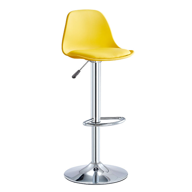Contemporary Liftable Bar-stool Plastic Counter Bar Stool with Metal Legs