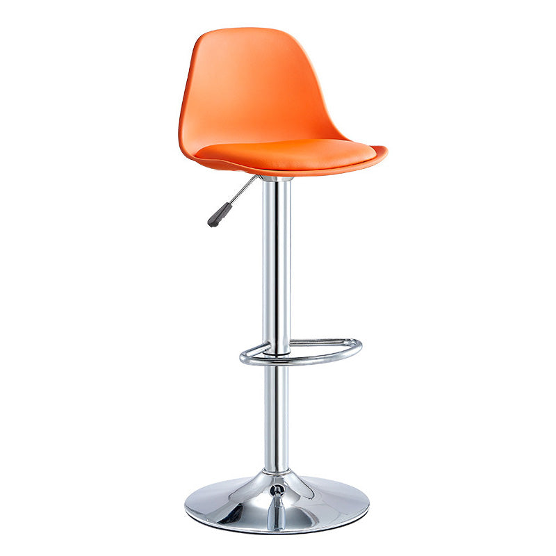 Contemporary Liftable Bar-stool Plastic Counter Bar Stool with Metal Legs