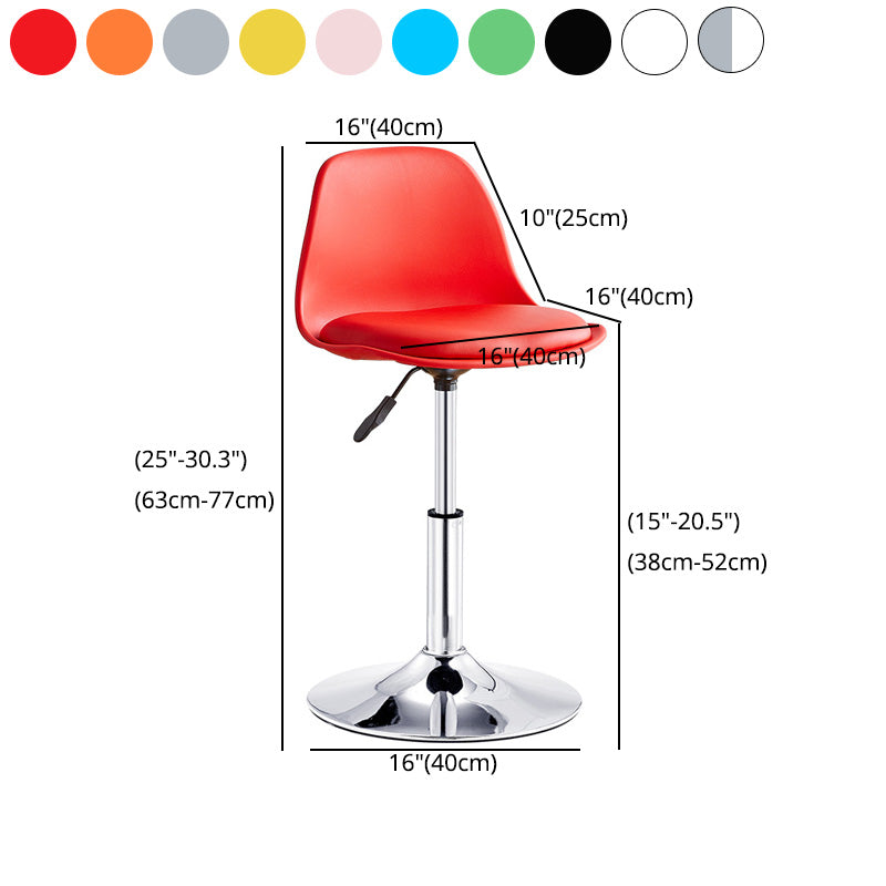Contemporary Liftable Bar-stool Plastic Counter Bar Stool with Metal Legs