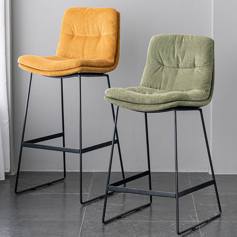 Scandinavian Armless Beauty Salon Stool Matte Finish Upholstered Bar Stools