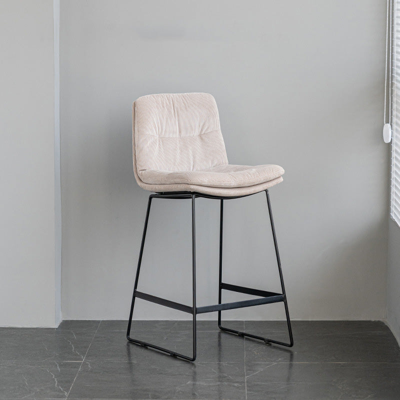 Scandinavian Armless Beauty Salon Stool Matte Finish Upholstered Bar Stools