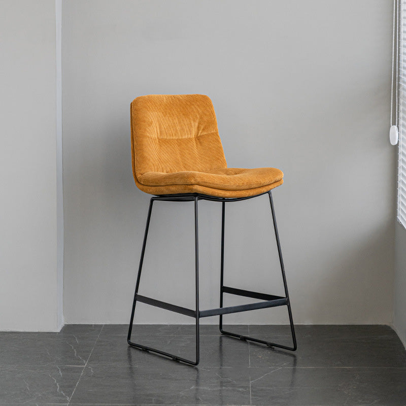 Scandinavian Armless Beauty Salon Stool Matte Finish Upholstered Bar Stools
