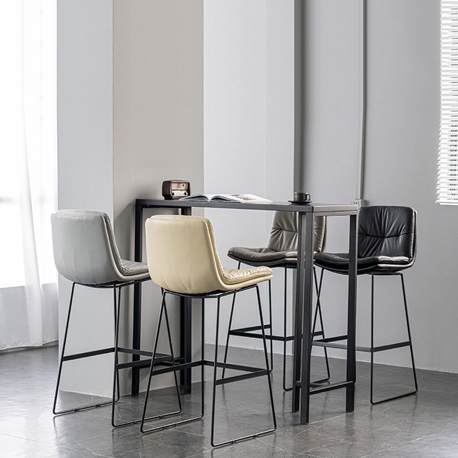 Scandinavian Armless Beauty Salon Stool Matte Finish Upholstered Bar Stools