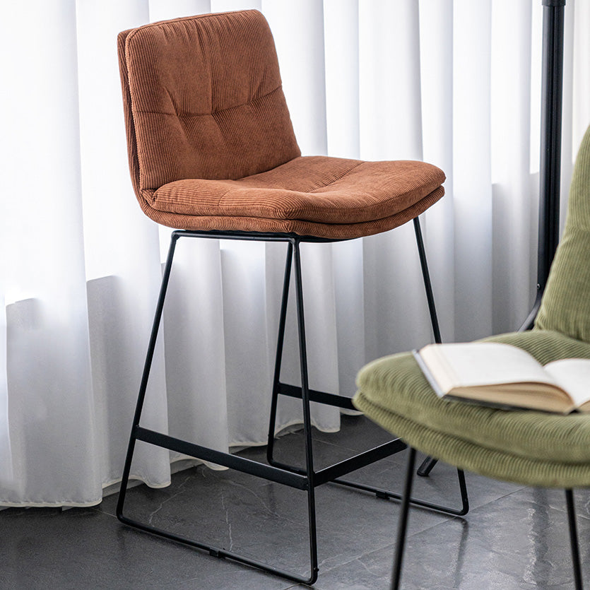 Scandinavian Armless Beauty Salon Stool Matte Finish Upholstered Bar Stools