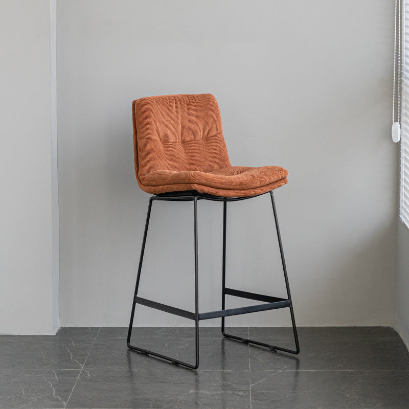 Scandinavian Armless Beauty Salon Stool Matte Finish Upholstered Bar Stools