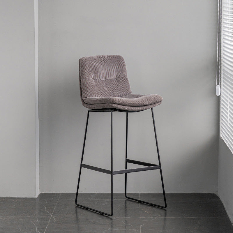 Scandinavian Armless Beauty Salon Stool Matte Finish Upholstered Bar Stools