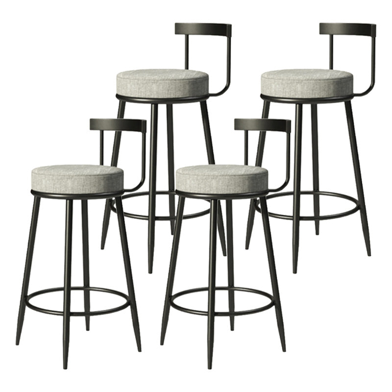 Modern Armless Backrest Counter Stool Iron Cashier Bar Stool with Cushion and Pedal