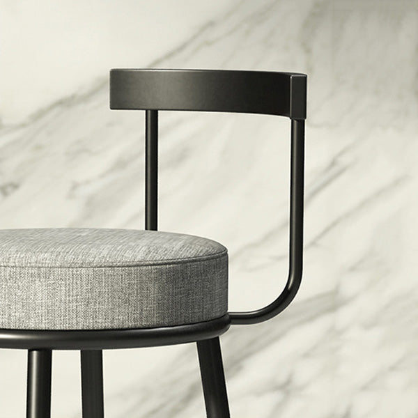 Modern Armless Backrest Counter Stool Iron Cashier Bar Stool with Cushion and Pedal