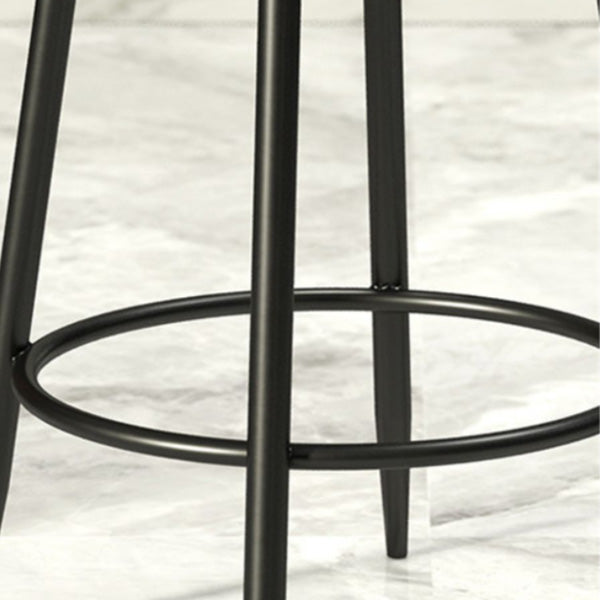 Modern Armless Backrest Counter Stool Iron Cashier Bar Stool with Cushion and Pedal