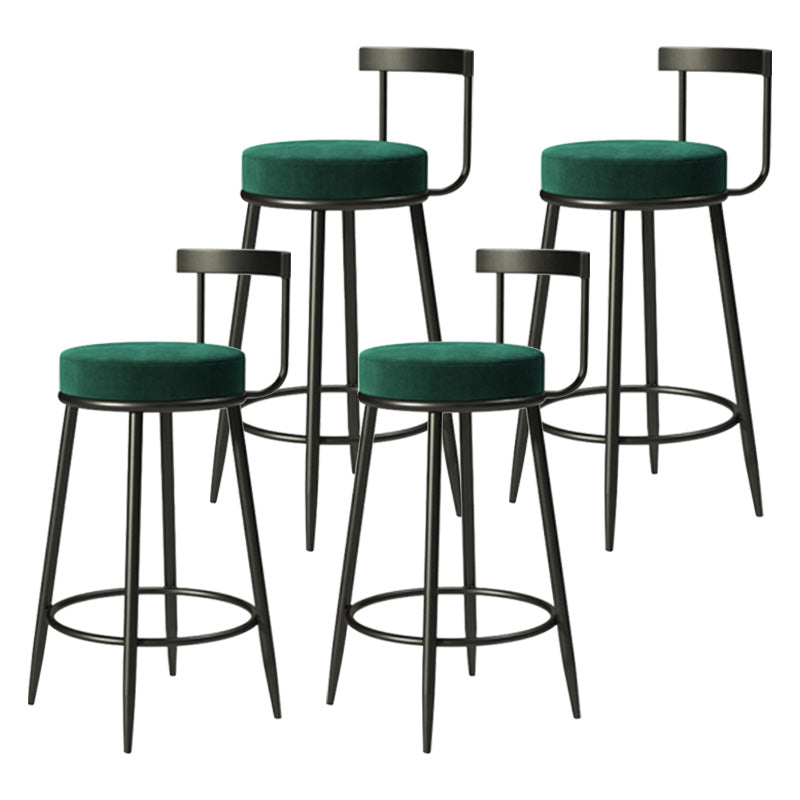 Modern Armless Backrest Counter Stool Iron Cashier Bar Stool with Cushion and Pedal