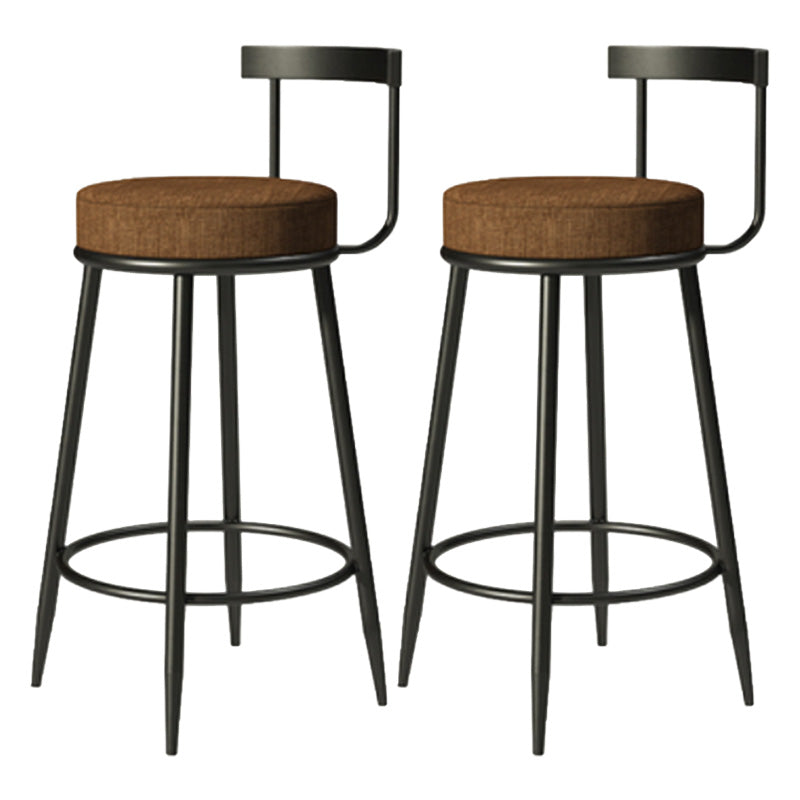 Modern Armless Backrest Counter Stool Iron Cashier Bar Stool with Cushion and Pedal