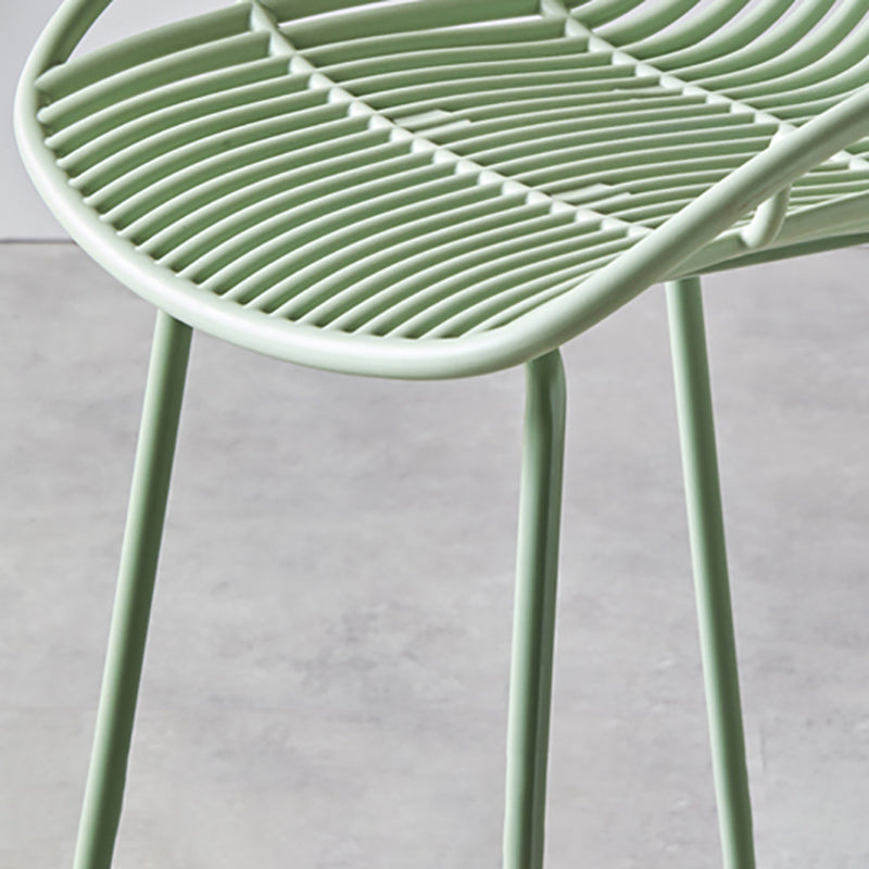 Modern Armless Backrest Counter Stool Iron Cashier Bar Stool with Seat and Pedal
